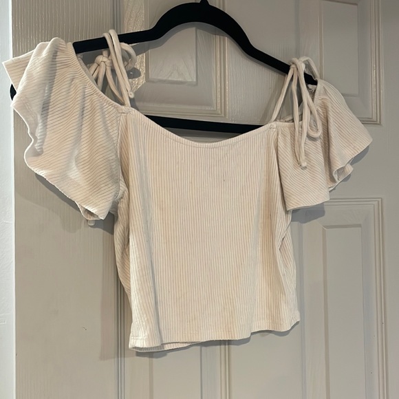 Forever 21, size small, white crop top, with ties - Picture 1 of 5